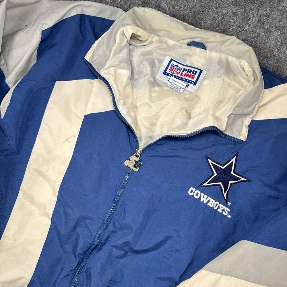 Dallas Cowboys Windbreaker Jacket Size L-Vintage 90s Starter Pro Line NFL